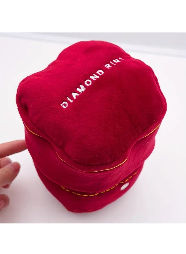 Gonice Artificial Diamond Ring Set, Interactive Dog Plush Toys Stuffed Plush Artificial Diamond Ring Case Hide And Seek Dog Chew Toy  - Image 3
