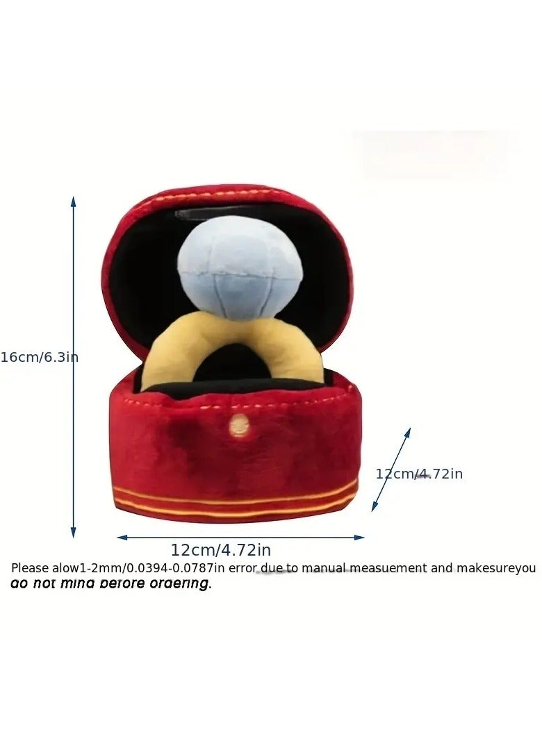 Gonice Artificial Diamond Ring Set, Interactive Dog Plush Toys Stuffed Plush Artificial Diamond Ring Case Hide And Seek Dog Chew Toy  - Image 4