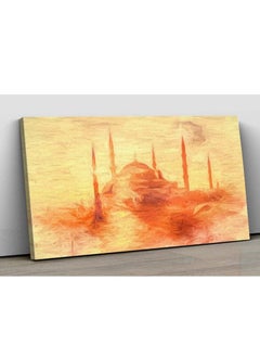Canvas Wall Art, Abstract Framed Portrait of Sultan Ahmed Mosque Istanbul 60 W x 40 H x 2 D