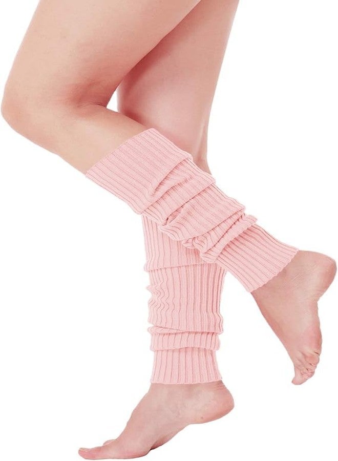 Guojanfon Leg Warmers for Girls & Women - Knitted Stirrup Leg Warmers - Winter Extra Soft - Pink - Size 16in/43cm - Image 2