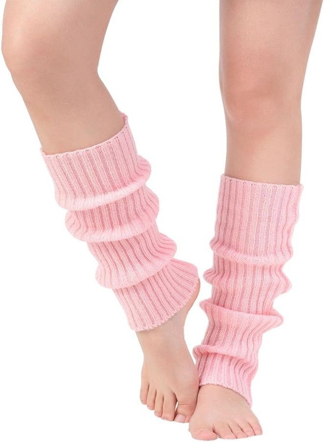 Guojanfon Leg Warmers for Girls & Women - Knitted Stirrup Leg Warmers - Winter Extra Soft - Pink - Size 16in/43cm - Image 3
