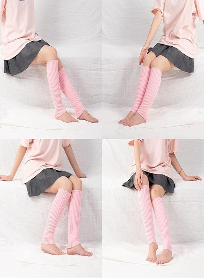 Guojanfon Leg Warmers for Girls & Women - Knitted Stirrup Leg Warmers - Winter Extra Soft - Pink - Size 16in/43cm - Image 5