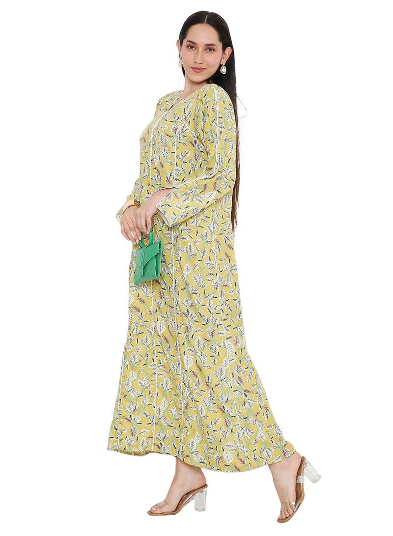 HANA & SARA MULTICOLOUR PRINTED UNIQUE STYLED ARABIC KAFTAN FARASHA JALABIYA DRESSES  - Image 5