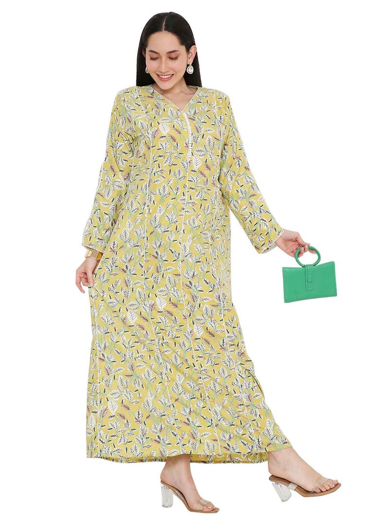 HANA & SARA MULTICOLOUR PRINTED UNIQUE STYLED ARABIC KAFTAN FARASHA JALABIYA DRESSES  - Image 4