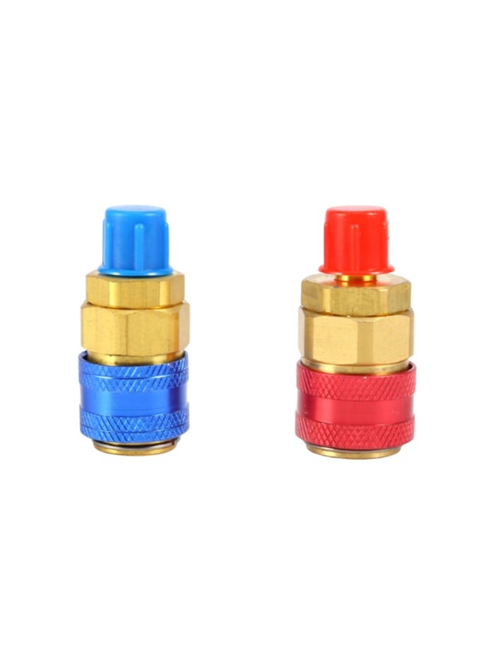 R134a Auto Car Quick Coupler Connector Brass Adapters Low & High Side AC Manifold - Image 1