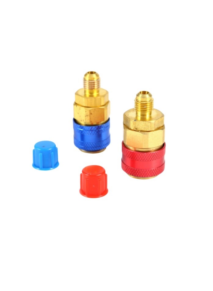 R134a Auto Car Quick Coupler Connector Brass Adapters Low & High Side AC Manifold - Image 2