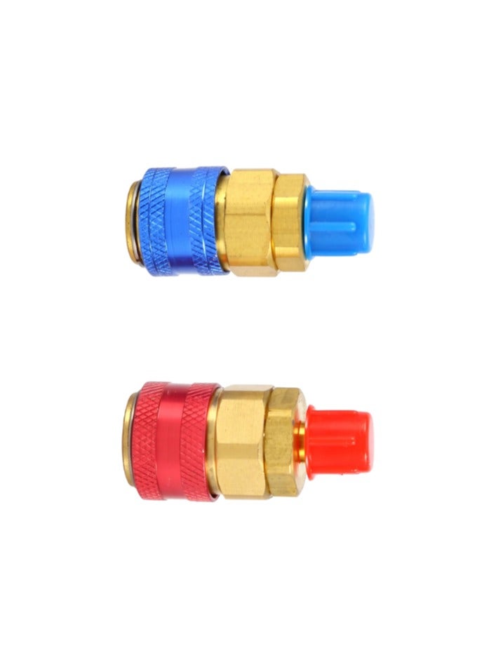 R134a Auto Car Quick Coupler Connector Brass Adapters Low & High Side AC Manifold - Image 3