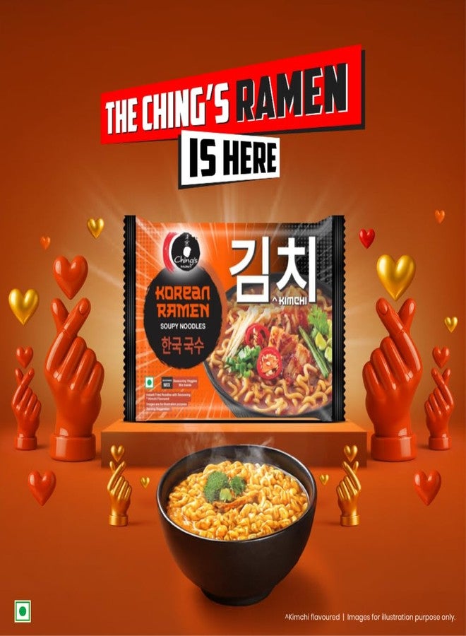 Ching's Ching’s Kimchi Korean Ramen | Tangy & Spicy Soupy Noodles | 112g makes 500g Soupy Ramen meal - Image 3