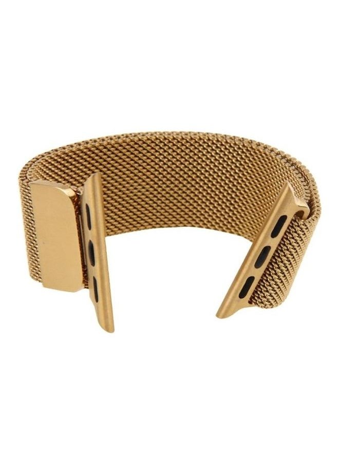 NIBEMINENT - Milanese Loop Magnetic Stainless Steel Watchband For Apple Watch 38mm Golden - Image 1