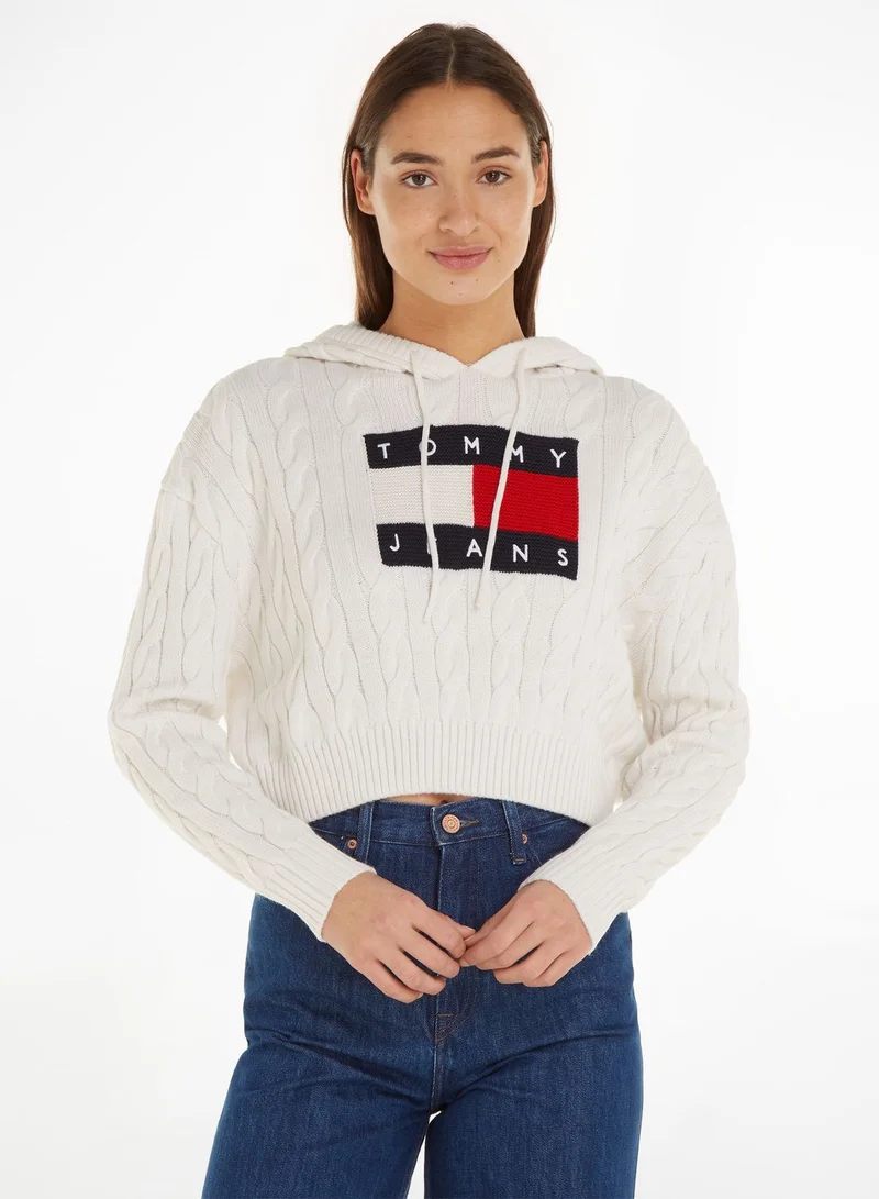 TOMMY JEANS Logo Knitted Hoodie