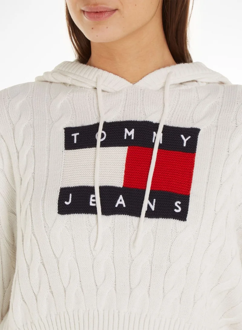 TOMMY JEANS Logo Knitted Hoodie