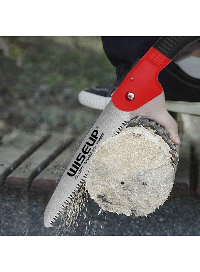 WISEUP Folding Saw,Heavy Duty 7"/180MM Inch Blade Hand Saw, Quality Steel, Curved Blade Hand Saw for Wood Camping, Dry Wood Pruning Saw - Image 2