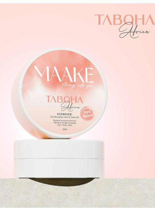 MAAKE Taboha Pommade Pure Shea Butter Carrot And Coconut Face And Body And Hair 200 ML - Image 3