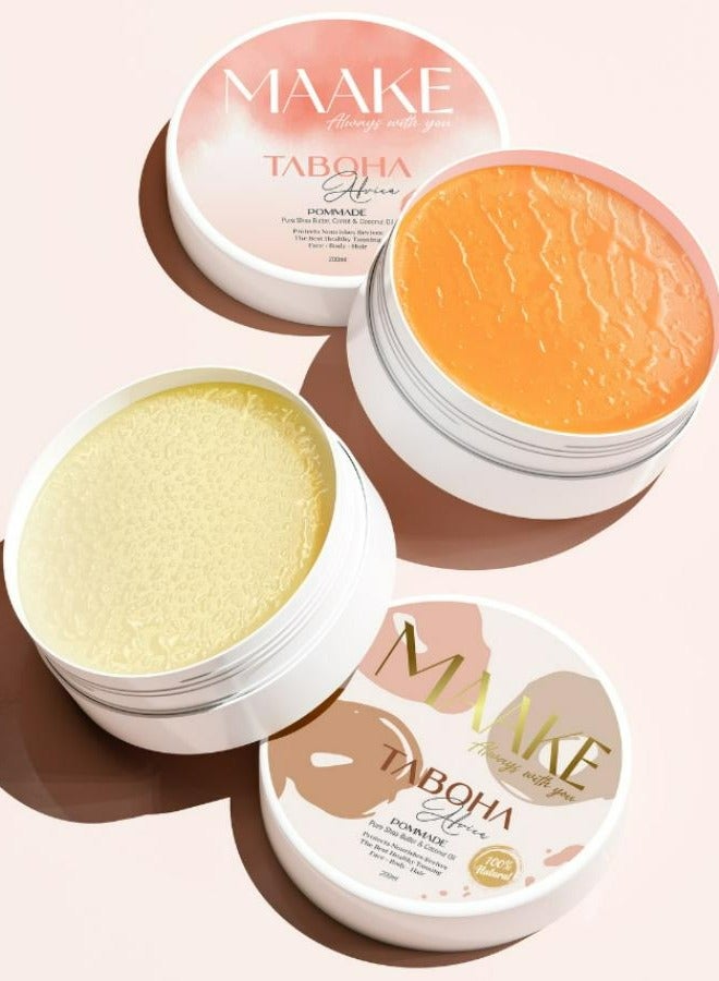 MAAKE Taboha Pommade Pure Shea Butter Carrot And Coconut Face And Body And Hair 200 ML - Image 2