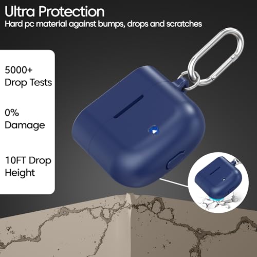 Sounce Silicone Case Cover for Boat Airdopes 91 Prime, Soft Protective Shockproof Shell with Anti-Loss Keychain Clip, Dustproof and Scratch-Resistant Design, Secure Fit with Protection, (Blue) - Image 5