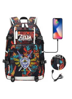 The Legend of Zelda Backpack School Bag Laptop Backpack with USB Charging Port & Headphone Port