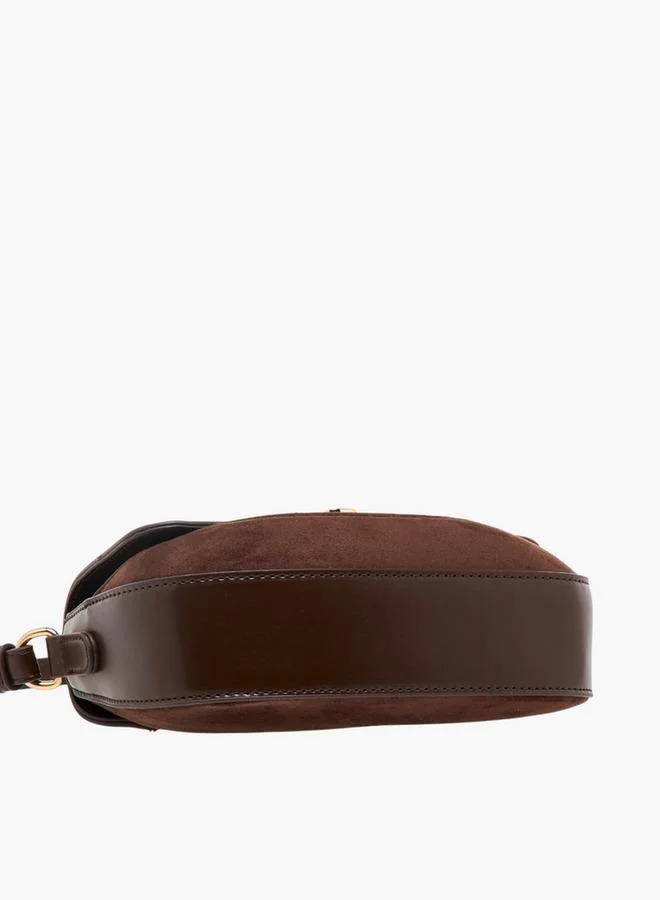 Flora Bella By Shoexpress Solid Crossbody Bag with Twist Lock Closure