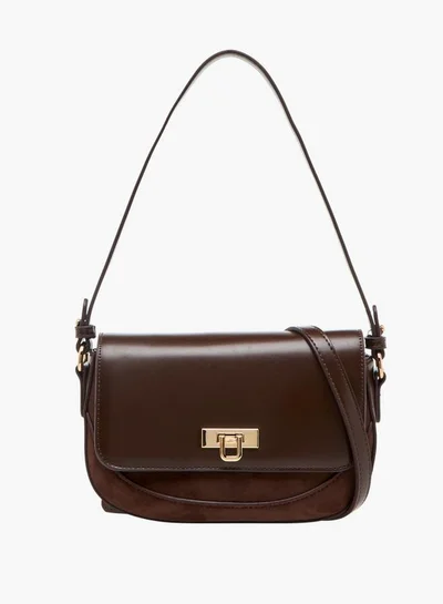 Flora Bella By Shoexpress Solid Crossbody Bag with Twist Lock Closure
