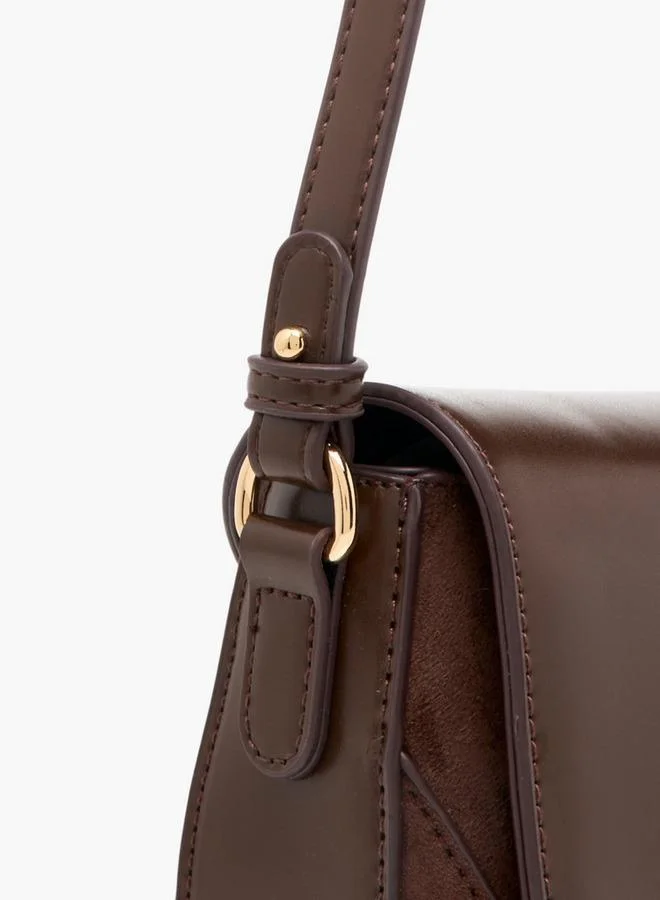 Flora Bella By Shoexpress Solid Crossbody Bag with Twist Lock Closure