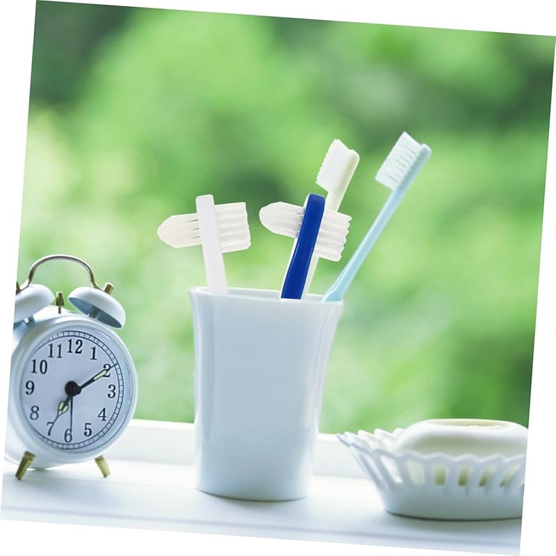 2Pcs Double Head Denture Cleaning Brush For Adults Fresh Breath White - Image 5