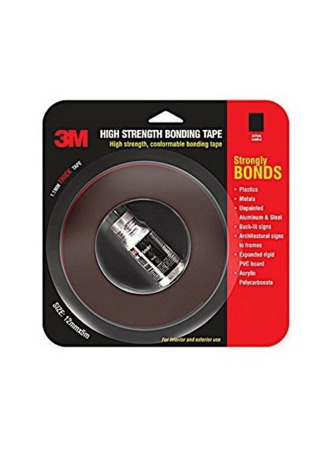 3M 3M Hi Strength Bond Tape (12 mm x 5 m + Primer, Grey) 