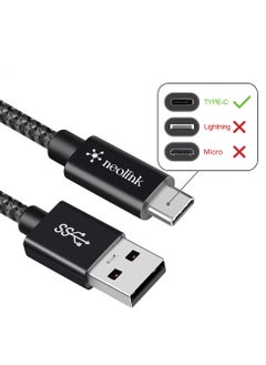 neolink Neolink 1M USB 3.0 60W 3A Fast Charging Cable for i Phone 15 16 Pro Max Samsung Galaxy S24 S23 S22 SSD Grey Type A To Type C Cable, Nylon Braided USB A to USB C Charger Cable Data Transfer Compatible with Samsung Galaxy Note 20/10/10+/9/8, S10 S10E, S20 S9 S8 Plus  - Image 2