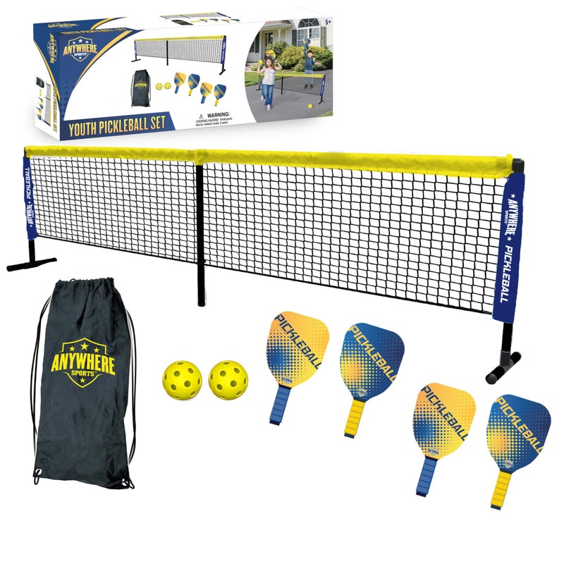Ultimate Youth Pickleball Set with Net Paddles and Balls Start Playing Pickleball Today with This Complete Junior Kit for Boys and Girls Ages 5 to 12