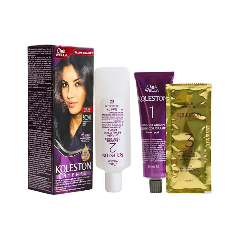 Koleston Intense Grey Coverage long-Lastingness Hair Color- 302/0 Black Noir - Image 1