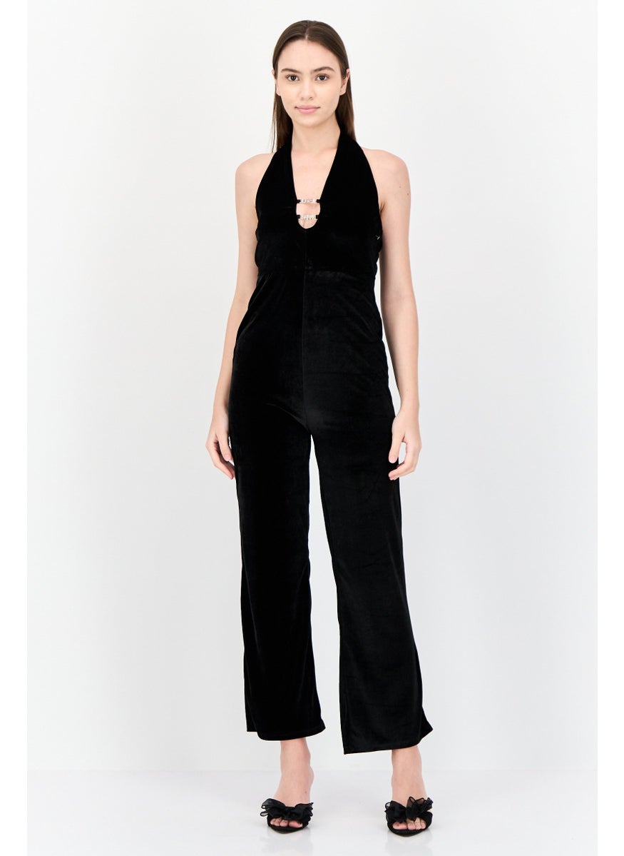 Don't Call Me Jennyfer Women Sleeveless Solid Jumpsuit, Black  - Image 1