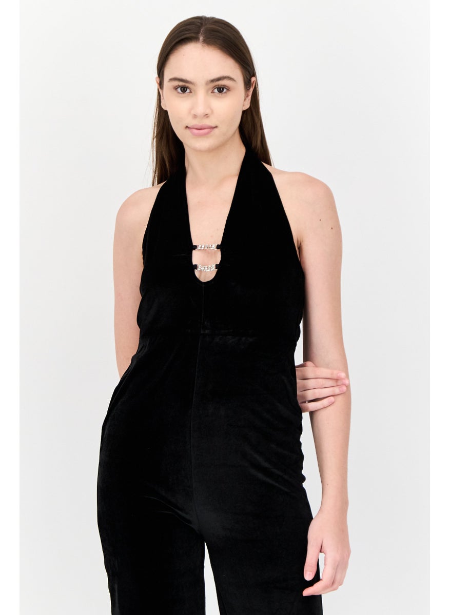 Don't Call Me Jennyfer Women Sleeveless Solid Jumpsuit, Black  - Image 2