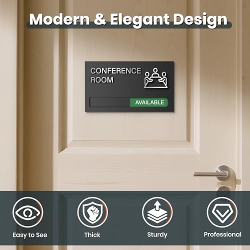 EliteSign Conference Room Sign - In A Meeting Sign for Office Door, Do Not Disturb, In Use/Available Slider Indicator for Office Tell Whether Meeting Room is In Session - Image 3