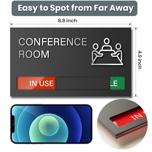 EliteSign Conference Room Sign - In A Meeting Sign for Office Door, Do Not Disturb, In Use/Available Slider Indicator for Office Tell Whether Meeting Room is In Session - Image 2