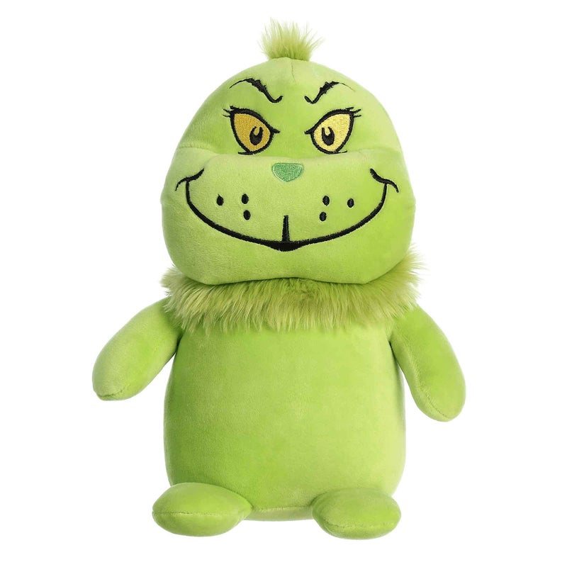 AuroraÂ® Whimsical Dr. Seussâ„¢ Squishy Grinch Stuffed Animal - Officially Licensed Plush for Imaginative Play - Perfect for Kids and Adults - Green 9.5 Inches - Image 1