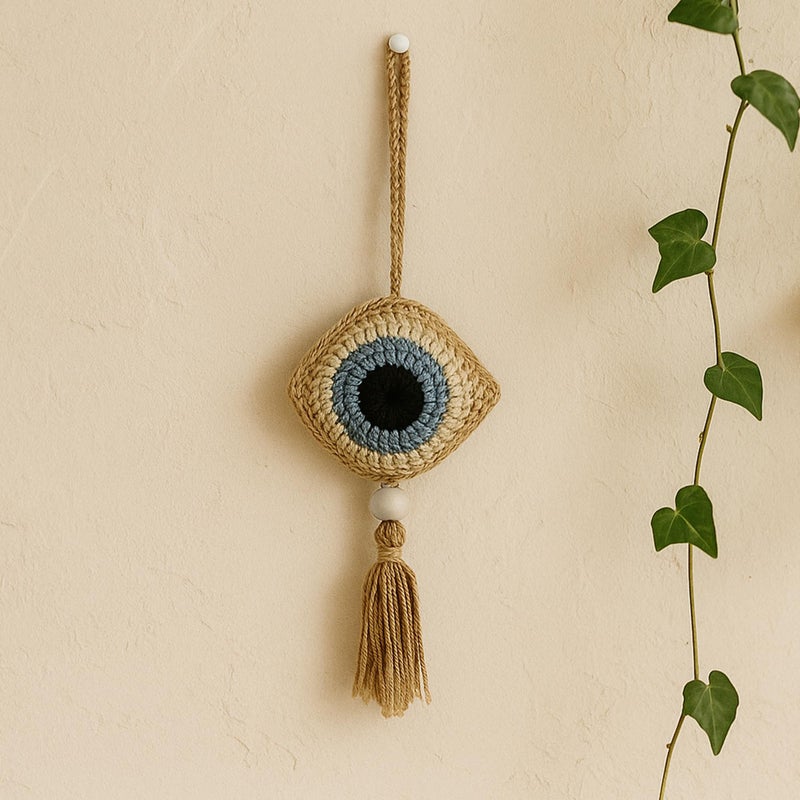 SpecialYou.in Special You Crochet Evil Eye Hanging for Decoration, Evil Eye Keychain, Car Dashboard Decoration Items, Car Accessories for Dashboard, Evil Eye Car Hanging Accessories Interior - Image 2