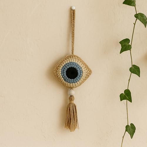 SpecialYou.in Special You Crochet Evil Eye Hanging for Decoration, Evil Eye Keychain, Car Dashboard Decoration Items, Car Accessories for Dashboard, Evil Eye Car Hanging Accessories Interior - Image 1