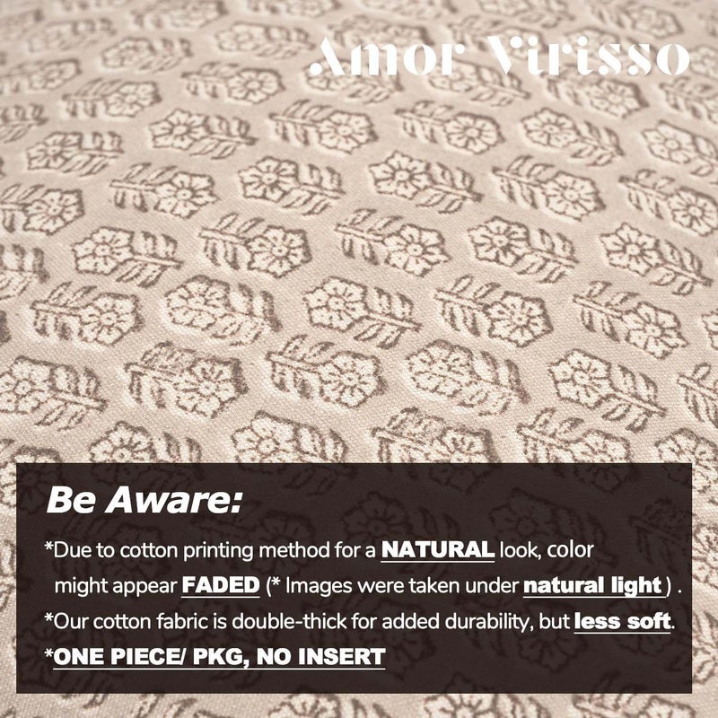 Amor Virisso Floral Pillow Covers 24x24 Couch Pillows for Living Room Decorative Throw Pillow Covers Accent Farmhouse Neutral Pillow Covers 1PC, Cloud Cream - Image 5