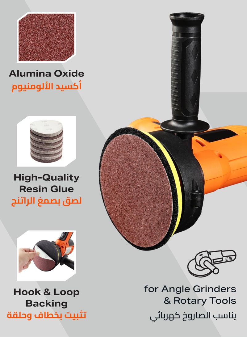 LAWAZIM Pro7 100 Pieces 4.5inch Velcro Sanding Disc Aluminum Oxide 80 Grit - No-Hole Hook & Loop Round Sandpaper Disc, Random Orbital Sandpaper for Automotive, Woodworking, Metal Polishing - Image 4