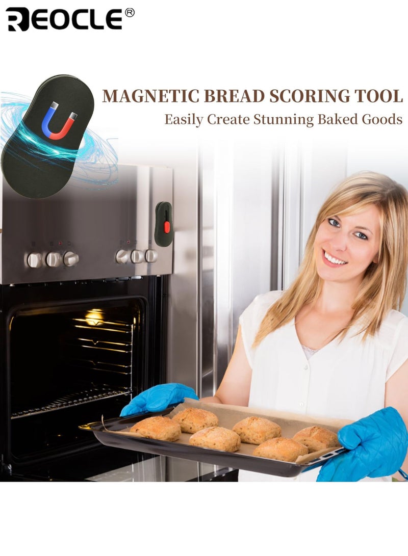 ريوكل أداة تشريح الخبز المغناطيسية بشفرة قابلة للسحب ومقبض مضاد للانزلاق - أداة تشكيل العجينة بتصميم قابل لإعادة الاستخدام لصنع خبز العجينة المخمرة - Image 5