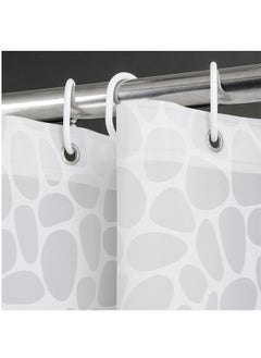 GUSGU Long Shower Curtain Liner, Heavy Duty PEVA Thick Clear Plastic Shower Curtain with Rust-Proof Metal Grommets, Waterproof Shower Liner for Bathroom, Pebble Pattern, 180X200cm  - Image 2