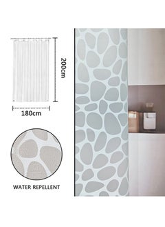 GUSGU Long Shower Curtain Liner, Heavy Duty PEVA Thick Clear Plastic Shower Curtain with Rust-Proof Metal Grommets, Waterproof Shower Liner for Bathroom, Pebble Pattern, 180X200cm  - Image 3