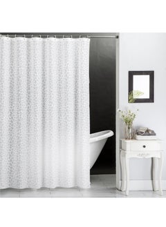 GUSGU Long Shower Curtain Liner, Heavy Duty PEVA Thick Clear Plastic Shower Curtain with Rust-Proof Metal Grommets, Waterproof Shower Liner for Bathroom, Pebble Pattern, 180X200cm  - Image 1