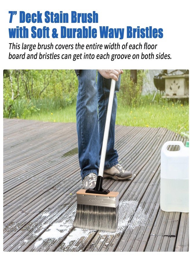 Genixart 7-Inch Deck Stain Brush Applicator for Applying Paints, Sealers on Wood, Fence, Brick, Concrete Walls - Heavy-Duty Outdoor Oil Staining Brush - Image 4