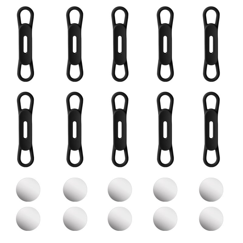 Magnetic Pencil Holder 10pcs Black High-Quality Silicone Reusable Magnetic Pen Organizer - Adjustable Design Fits 6-20mm Pens Magnetic Marker Holder for Office Desk Classroom Refrigerator - Image 3