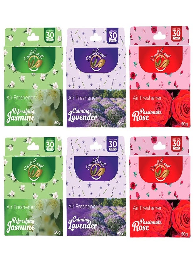 SOULFRESH Assorted Air Freshener Blocks Pack of 6-50g each for toilet room fresheners - Image 1
