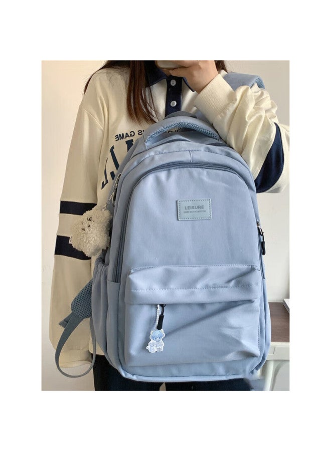 Landcase Backpack For Middle School Girls, High School And College Students, Stylish Campus Backpack, Double Shoulder Bag For Men, Laptop Bag, 1606 Light Green - Image 2