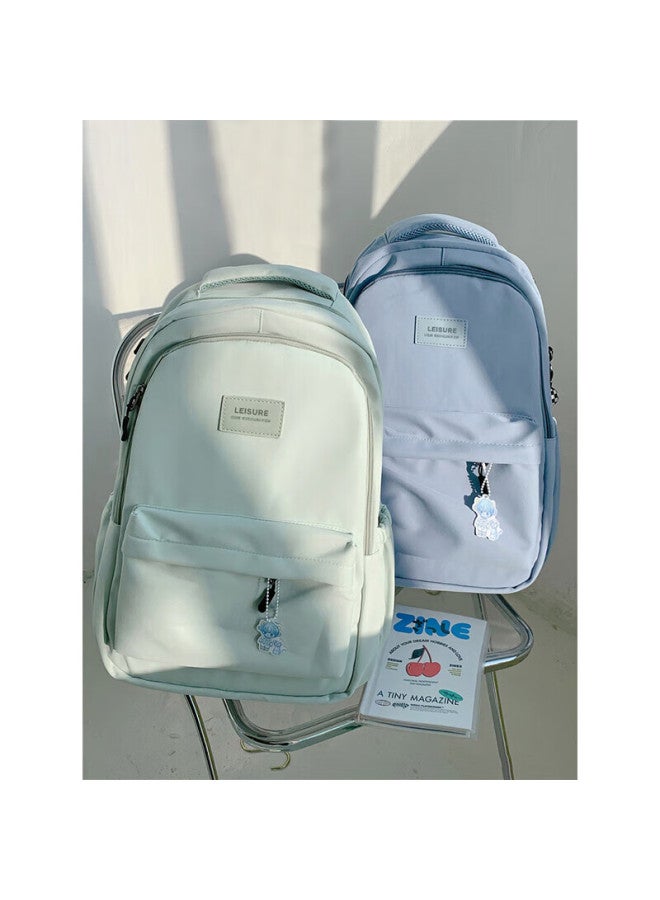 Landcase Backpack For Middle School Girls, High School And College Students, Stylish Campus Backpack, Double Shoulder Bag For Men, Laptop Bag, 1606 Light Green - Image 3
