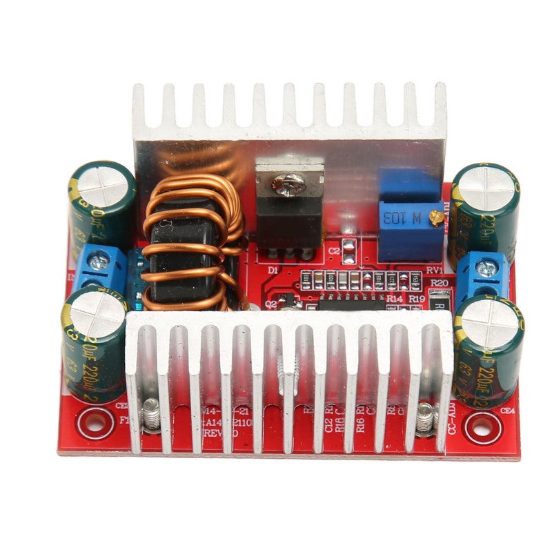 DC Boost Converter 8.5V-50V Input 10-60V Output 96% High Efficiency Voltage Booster - Dual Heat Sinks Adjustable Constant Current Module for DIY Electronics Solar Industrial Equipment - Image 1