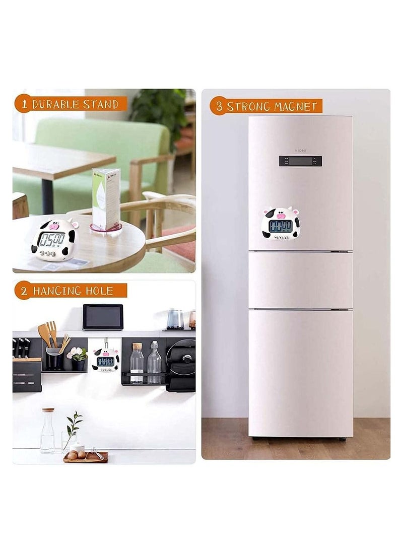 SYOSI Kitchen Timer, White Cute Cartoon Animal Countdown Timer, Magnetic Digital Cooking Timer, Hangable Alarm Clock With Stand, Used For Cooking And Baking Sports Games  - Image 5