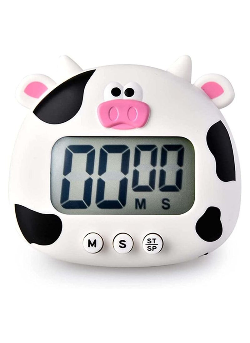 SYOSI Kitchen Timer, White Cute Cartoon Animal Countdown Timer, Magnetic Digital Cooking Timer, Hangable Alarm Clock With Stand, Used For Cooking And Baking Sports Games  - Image 1