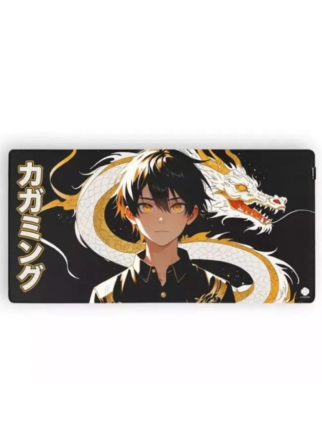 K Gaming Glide Drakon 3XL Gaming Mouse Pad with Smooth Surface and Anti-Slip Rubber Base - Black/Gold